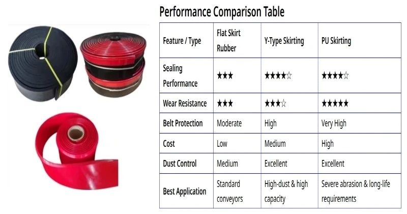 conveyor skirt rubber types comparison conveyor skirt rubber types comparison